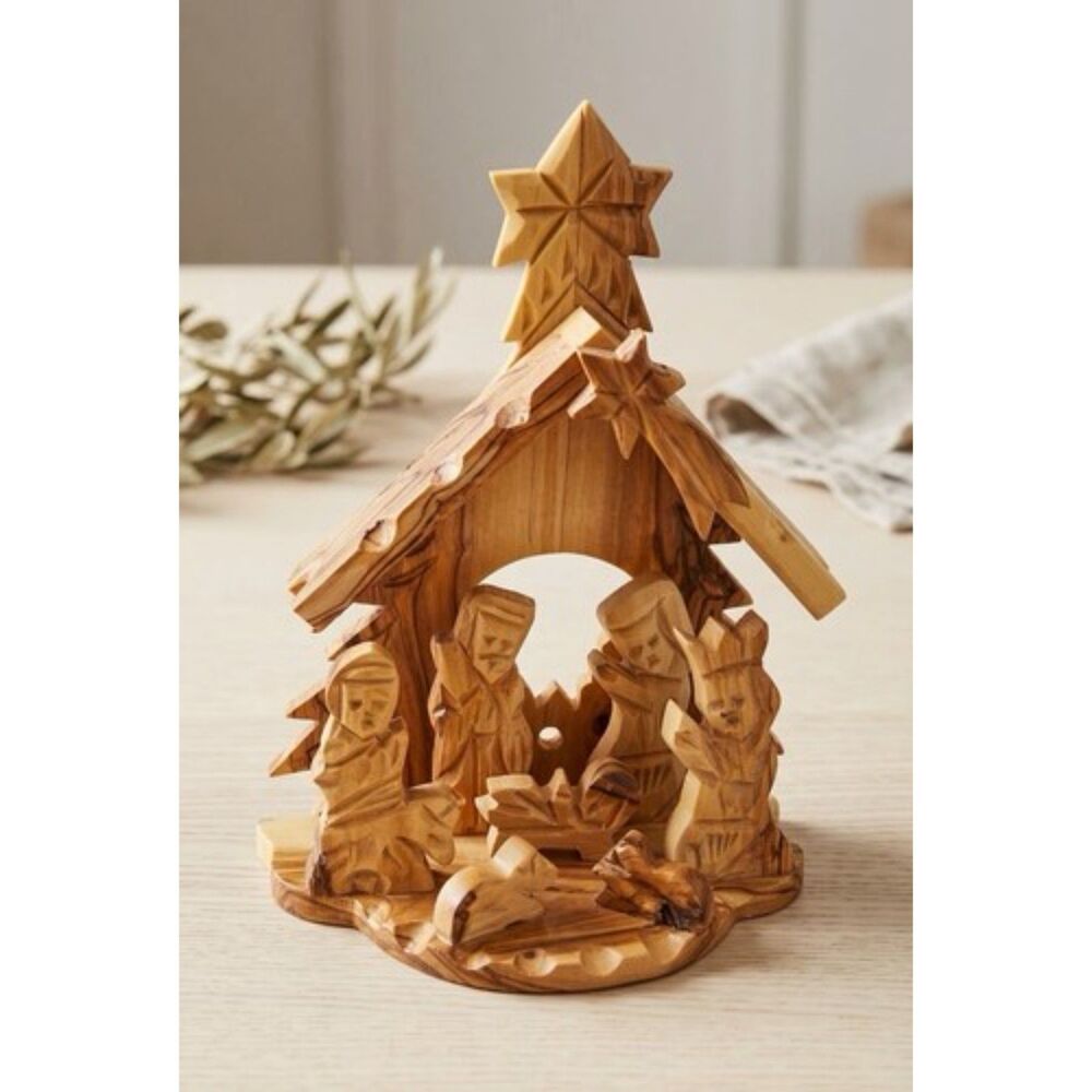 Nativity Hand Carved Olive Wood Christmas Holy Land Made in Bethlehem Israel